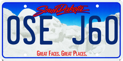 SD license plate 0SEJ60
