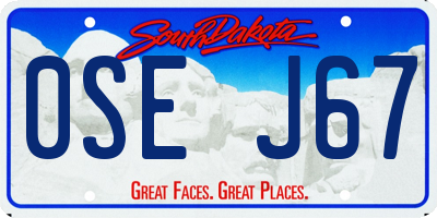 SD license plate 0SEJ67