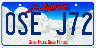 SD license plate 0SEJ72