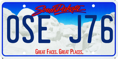 SD license plate 0SEJ76