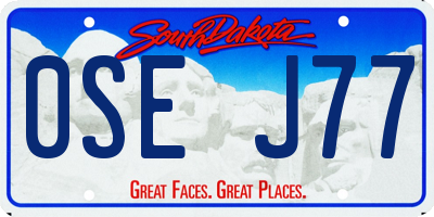 SD license plate 0SEJ77