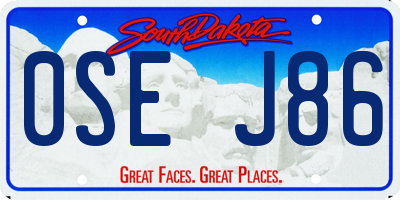 SD license plate 0SEJ86