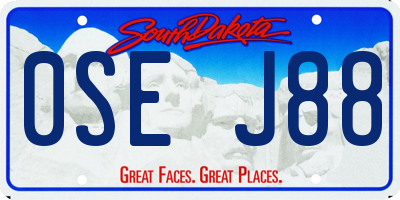 SD license plate 0SEJ88