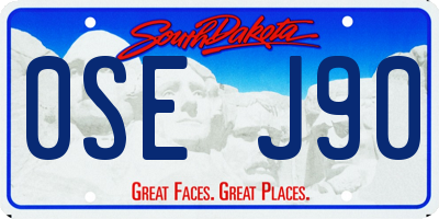 SD license plate 0SEJ90
