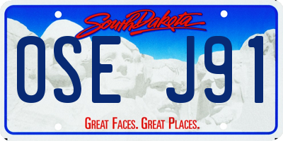 SD license plate 0SEJ91