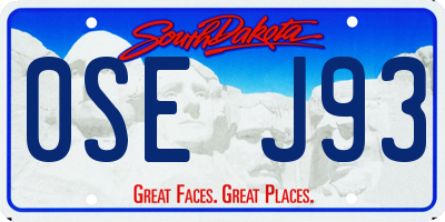 SD license plate 0SEJ93