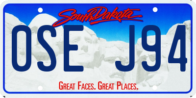 SD license plate 0SEJ94