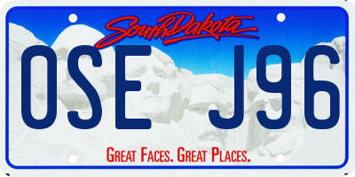 SD license plate 0SEJ96
