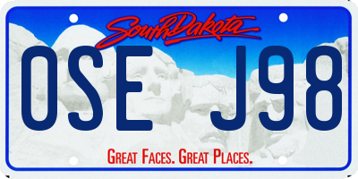 SD license plate 0SEJ98