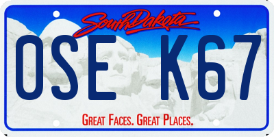SD license plate 0SEK67