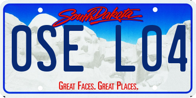 SD license plate 0SEL04
