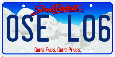 SD license plate 0SEL06