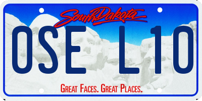 SD license plate 0SEL10