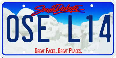 SD license plate 0SEL14