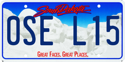 SD license plate 0SEL15