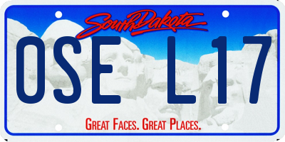 SD license plate 0SEL17