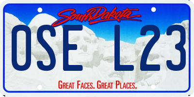 SD license plate 0SEL23
