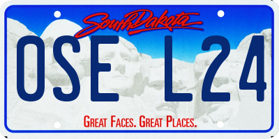 SD license plate 0SEL24