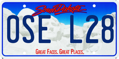 SD license plate 0SEL28