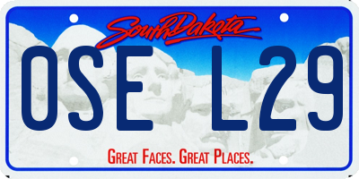 SD license plate 0SEL29