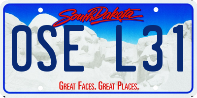 SD license plate 0SEL31