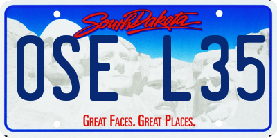 SD license plate 0SEL35