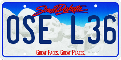 SD license plate 0SEL36