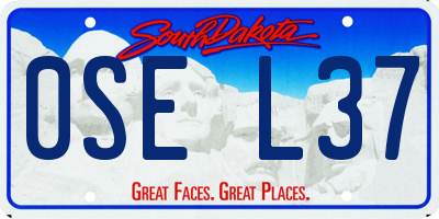 SD license plate 0SEL37