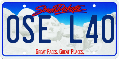 SD license plate 0SEL40