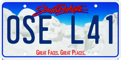 SD license plate 0SEL41