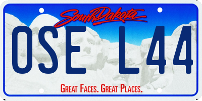 SD license plate 0SEL44