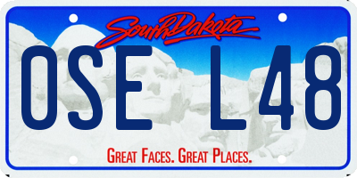 SD license plate 0SEL48