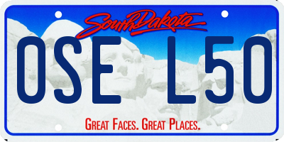 SD license plate 0SEL50