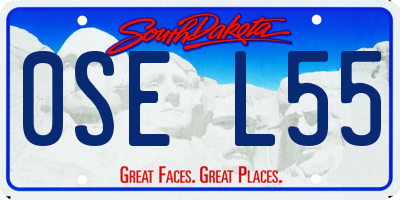 SD license plate 0SEL55