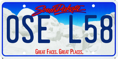 SD license plate 0SEL58