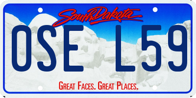 SD license plate 0SEL59