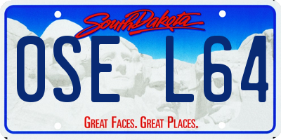 SD license plate 0SEL64