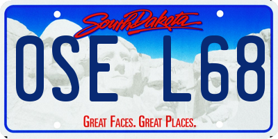 SD license plate 0SEL68