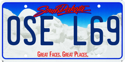 SD license plate 0SEL69