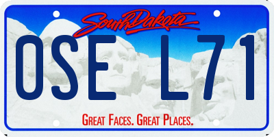 SD license plate 0SEL71