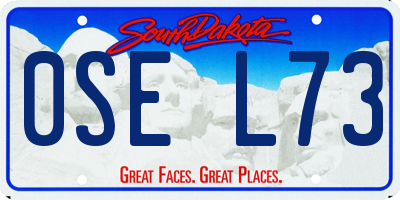SD license plate 0SEL73