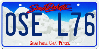 SD license plate 0SEL76