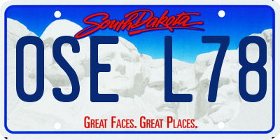 SD license plate 0SEL78