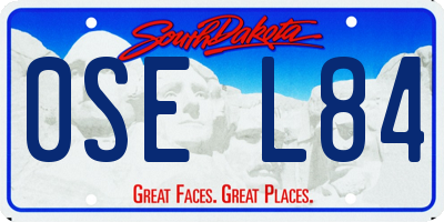 SD license plate 0SEL84