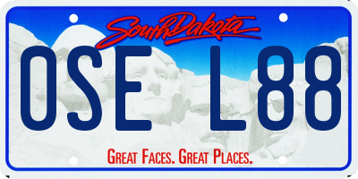 SD license plate 0SEL88