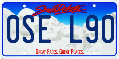 SD license plate 0SEL90