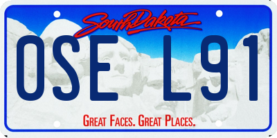 SD license plate 0SEL91