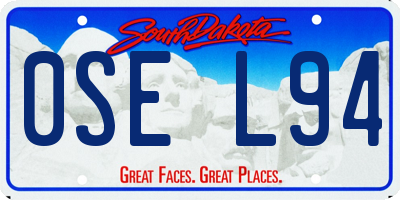 SD license plate 0SEL94