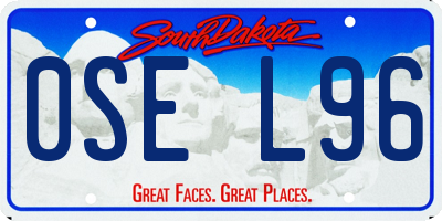 SD license plate 0SEL96