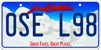 SD license plate 0SEL98